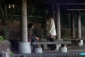 watch this asian cutie flash her tiny bikini before swallowing cum