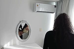 big cock ravages busty big ass latina brunette thong on barefoot