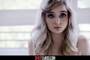 Feeling intense taboo desire, pervy man deepthroats petite teen passionately