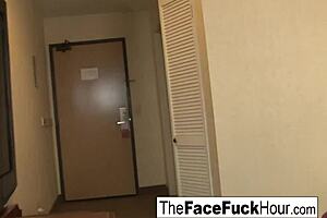 hot blonde gets her face fucked