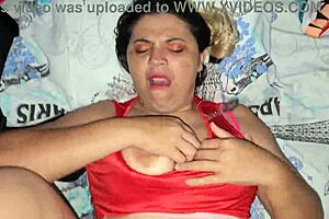 my blonde's tits drenched in my thick cumshot