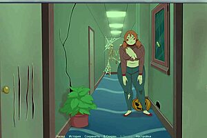 Blonde Granny in Halloween Costume Takes Huge Cock Outdoors