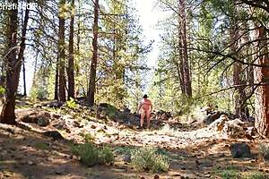 simscristian05 hikes naked up sheer hill trail 😏👣 public flash fun
