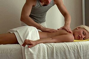 cute babe fucked hard and creampied on massage bed