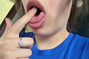 Awesome Spitting Mouth Latina Teases