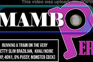 Running a train on Khali Noire the very pretty slim Brazilian DAP 4on1 0 pussy ATM running train BBC monster cock dirty talk OB431.