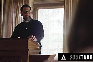 Horny Virgin Teen Penelope Kay Begs Priest to Drill Her Tight Ass