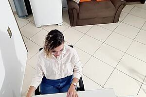 Secretary Bent Over Desk by Demanding Boss