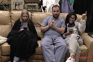 Bratty Cheerleader Jasmine Rose Spreads Gaping Pussy in Hospital Skirt