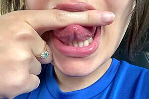 Awesome Spitting Mouth Latina Teases