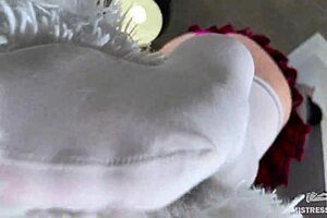 Lacy pink panties goddess smothers face with big ass bounce POV