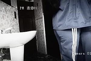 Camera Catches Cute Schoolgirl's Bathroom Quickie