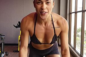 curvy ebony babe craves cock and cum after sweaty gym workout