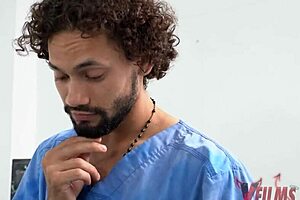 schoolgirl devours masseuse's huge cock in quick horny fuck session