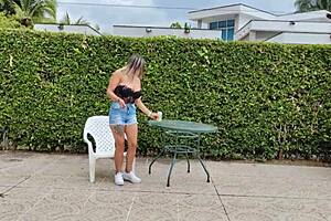 muscular colombian housewife's tattooed legs spread for intense pounding