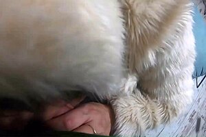 milfycalla's intense fetish blowjobs and rough fur coat pounding