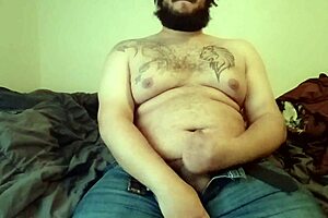 Chubby Fat Guy Masturbates Monster Cock at Better Angle