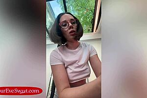 Petite French Eve Sweet Rides Dildo Wet Thinking of Your Cock