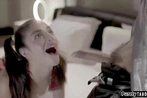 teen deepthroats monster cock anal reamed rough by old man!