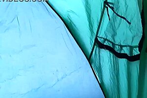 Lesbian Illusion Girls Lick Pussy In Rainy Tent