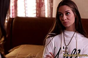 classy high heeled milf scissoring passionately with hot young babe