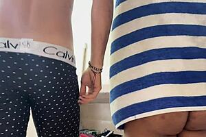 indian babe lets me stroke cock then fuck