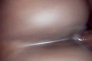 sexy ebony babe rides big black cock till creampie floods wet pussy