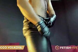 Viggo Volkova goes wild with leather on his hairy body