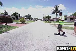 rose monroe dresses as crossing guard before taking big ass pounding from stud