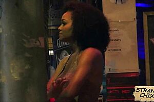 I pick up curly haired beauty Julie Kay for outdoor public fuck POV.