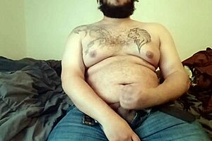 Chubby Fat Guy Masturbates Monster Cock at Better Angle