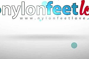 brunette teases with pantyhose-clad shoeplay elegance