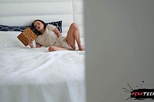 redhead teen caught masturbating rides cock doggystyle pov