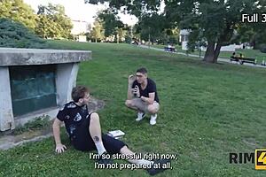 nerdy couple devours blonde's ass in rimjob frenzy