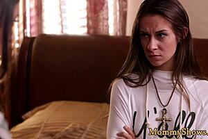 classy high heeled milf scissoring passionately with hot young babe