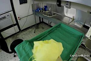 Patient boldly humiliates latex nurse lainey spreading small tits backstage