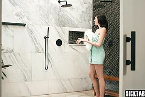 Wet Charlotte Sins pounds roommate after dildo ass ride