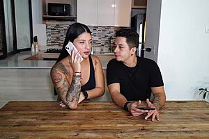 Sara blonde bends over as friend's husband pounds her wet pussy hard in the kitchen