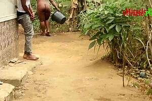 innocent outdoor bath spirals into bent over bbw doggystyle monster pounding