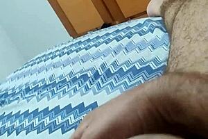 guy strokes his massive cock in intense solo session building to explosive finish