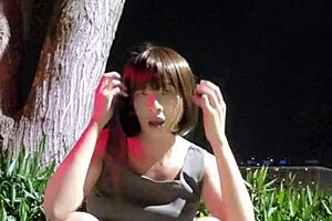 ting xuan shemale pees and strokes outdoors publicly