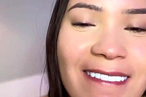 Asian beauty screams in ecstasy as neighbor's huge black cock pounds her juicy pussy outdoors