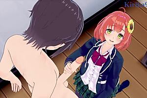 Honma Himawari and Salome ignite kimono passion in Nijisanji hentai