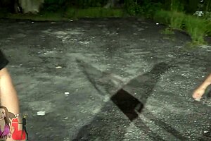 wife flashes tits gets filled with milk by stud in front of cuck husband outdoors