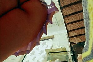 Voyeur Watches Latina Student Flash Huge Ass Under Pink Skirt Panties