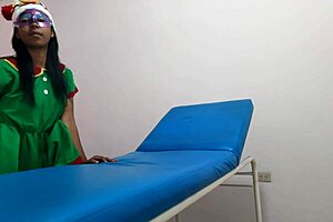 waiting in goblin costume at massage parlor for boyfriend fun