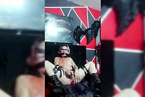 BONDAGE SLUT STUFFS HUGE ANAL PLUG IN FATTY ASS!