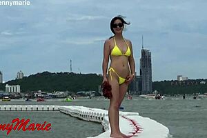Jenny Marie's new yellow bikini so tempting?