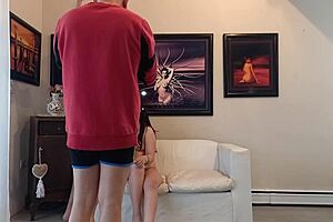 exclusive behind scenes perfect round ass with cameraman's huge cock