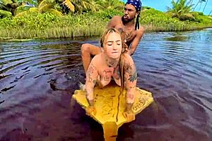 adventurous couple caught bareback ass flashing wild outdoor sex in mangroves